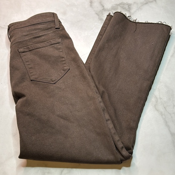 L'AGENCE Kendra High-Waisted Cropped Jeans Espresso Coated - Picture 5 of 7